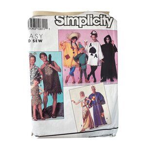 Simplicity 9945 Adult Costumes XS-XL Caveman Scarecrow Card Egyptian King CUT
